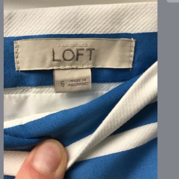 LOFT Women’s Full/Circle Striped Skirt Size 6 - Picture 3 of 8
